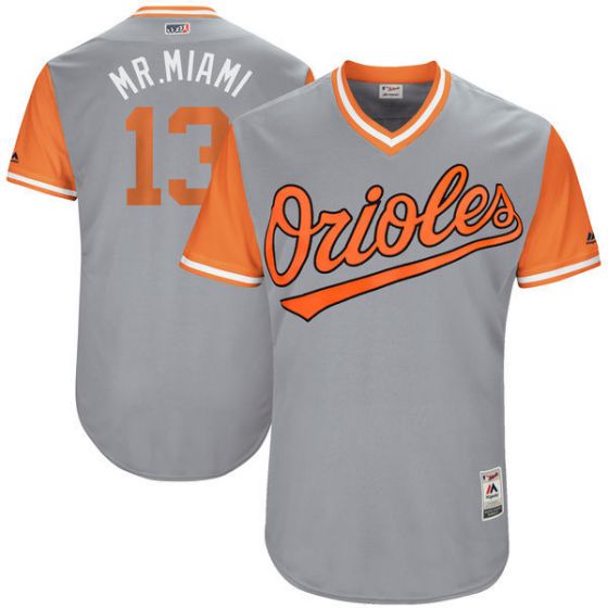 Men Baltimore Orioles 13 Mr.miami Grey New Rush Limited MLB Jerseys